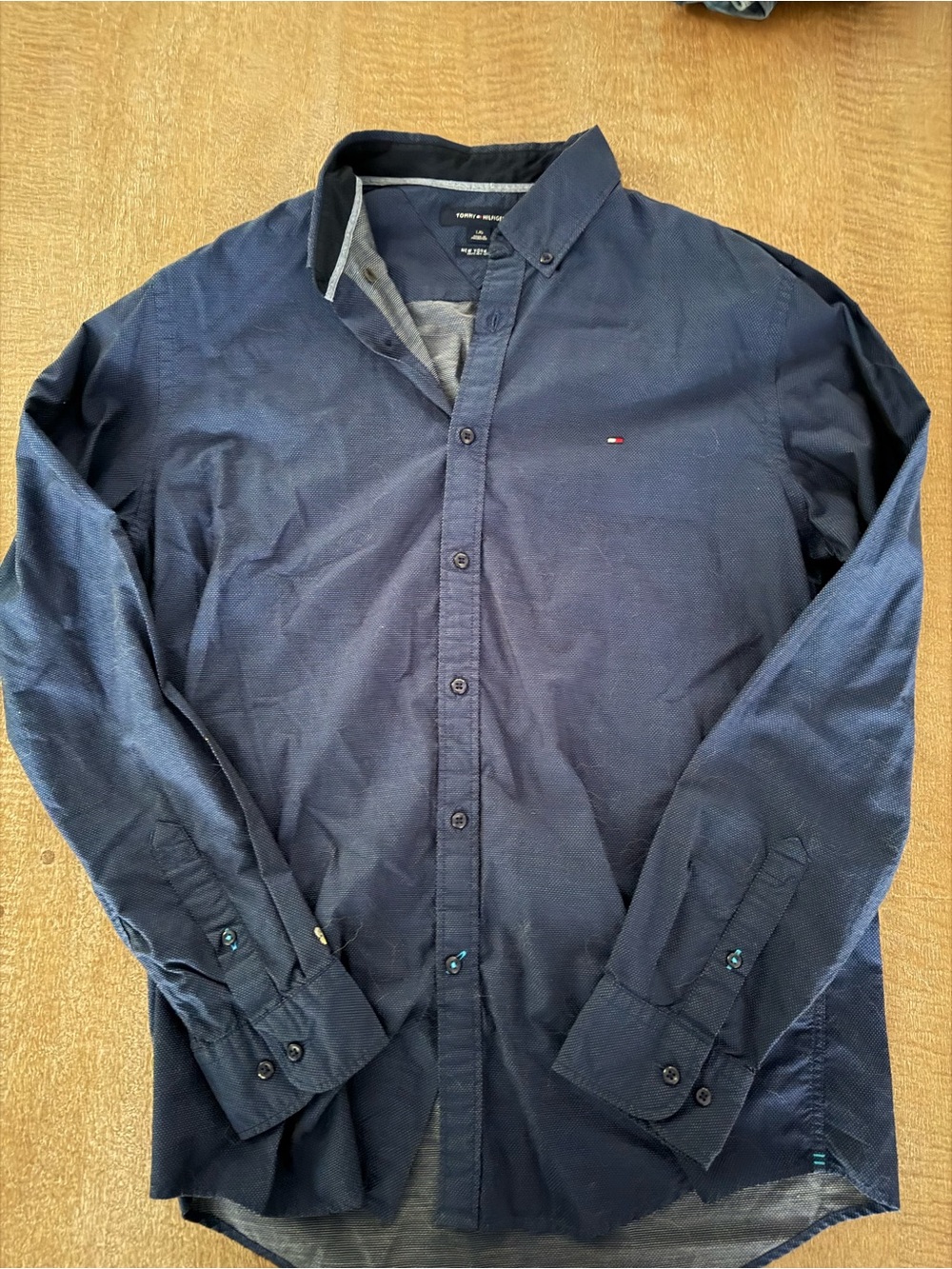 Tommy Hilfiger Navy Long-Sleeve Button-Down Shirt